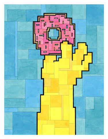 Homer's Donut Simpsons Archival Print by Adam Lister