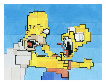 Homer and Bart Simpsons Archival Print by Adam Lister