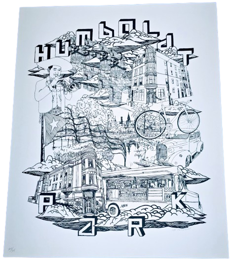 Humboldt Park Chicago Silkscreen Print by Ian Ferguson- Hydeon