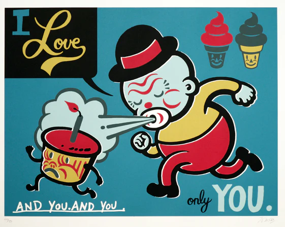 I Love Only You Silkscreen Print by Gary Taxali