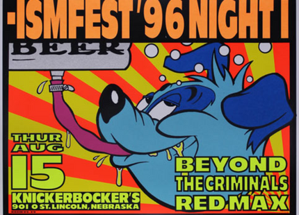 -ISMFEST 96 Night 1 Beyond the Criminals Red Max 1996 Lincoln NE Silkscreen Print by Frank Kozik