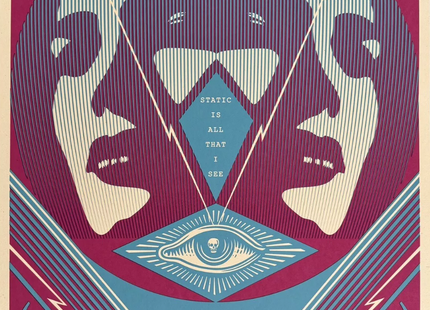 I See Static Blue AP Silkscreen Print by Shepard Fairey- OBEY