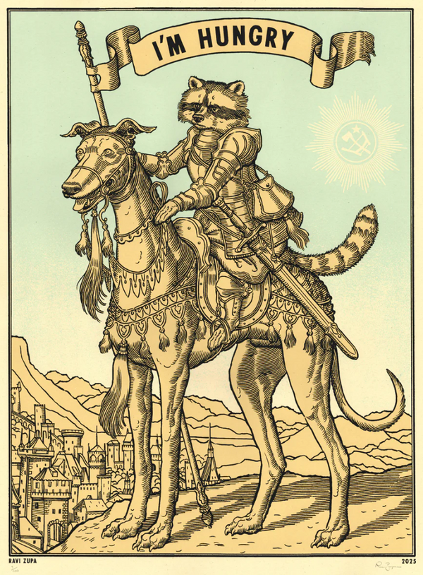 I'm Hungry Silkscreen Print by Ravi Amar Zupa