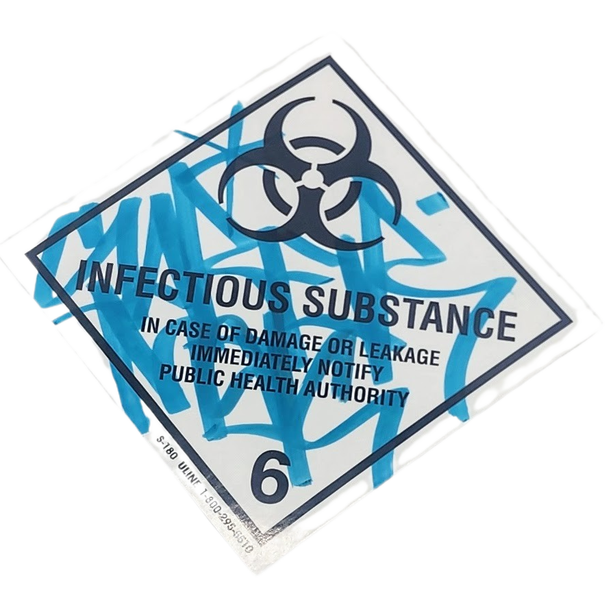 Infectious Substance Slap-Up Label Sticker Original Tag Art by Saber ...
