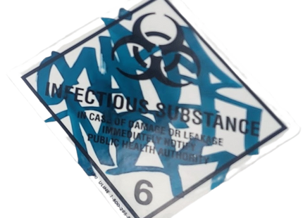 Infectious Substance Slap-Up Label Sticker Original Tag Art by Saber Blue 2