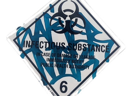 Infectious Substance Slap-Up Label Sticker Original Tag Art by Saber Blue 3