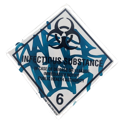 Infectious Substance Slap-Up Label Sticker Original Tag Art by Saber Blue 3