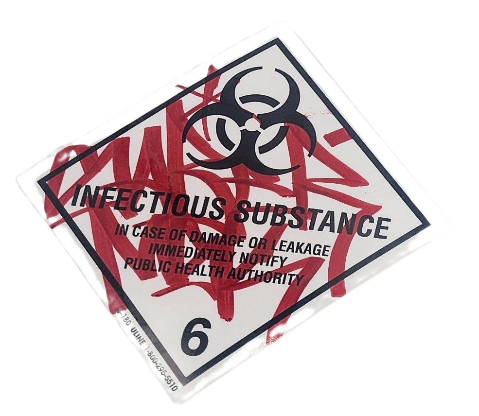 Infectious Substance Slap-Up Label Sticker Original Tag Art by Saber ...