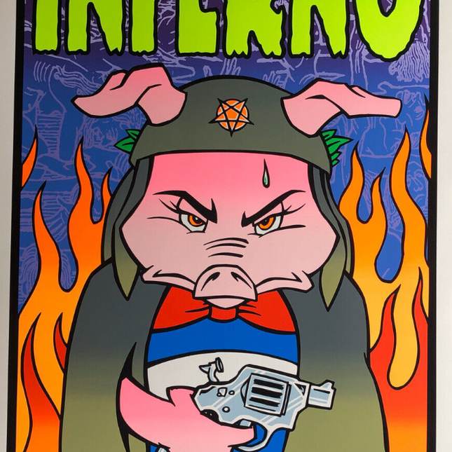 Inferno Welcome to Hell 2000 Wild Brain Event Silkscreen Print by Frank Kozik