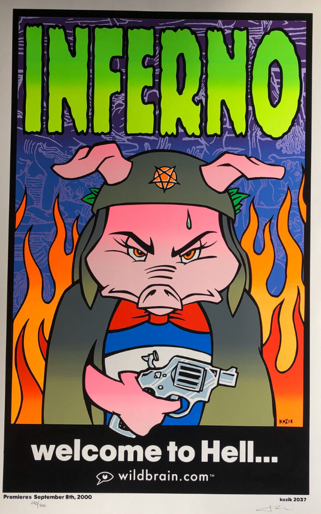 Inferno Welcome to Hell 2000 Wild Brain Event Silkscreen Print by Frank Kozik