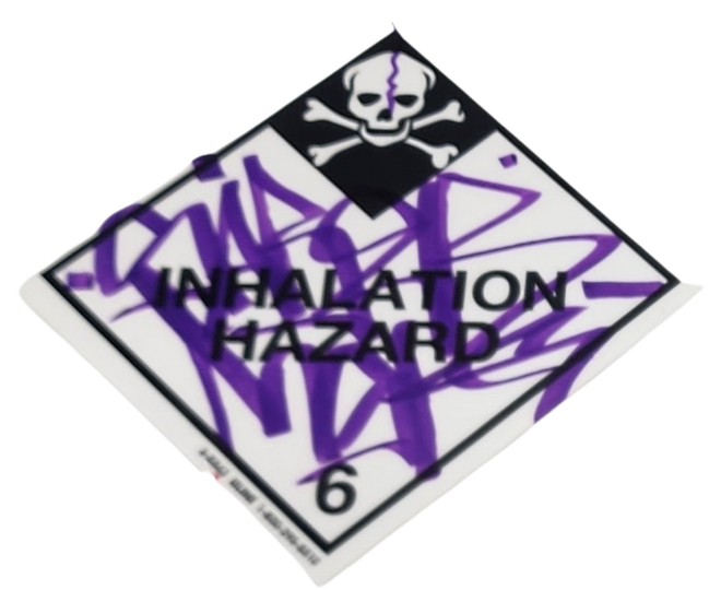 Inhalation Hazard Skull Slap-Up Label Sticker Original Tag Art by Sabe ...