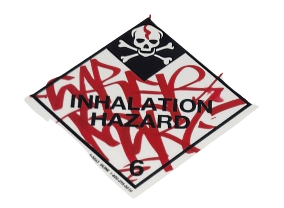 Inhalation Hazard Skull Slap-Up Label Sticker Original Tag Art by Sabe ...