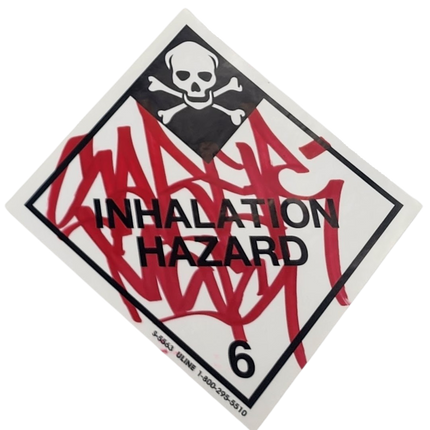 Inhalation Hazard Skull Slap-Up Label Sticker Original Tag Art by Saber