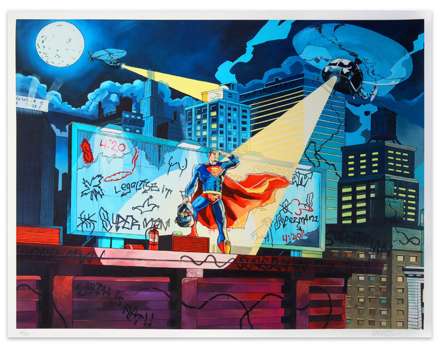 It's a Bird! It's a Plane! Dude is he Tagging? Giclee Print by Priest Corp