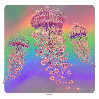 Jelly Blossom 15 No Sky Silkscreen Print by Emek Golan