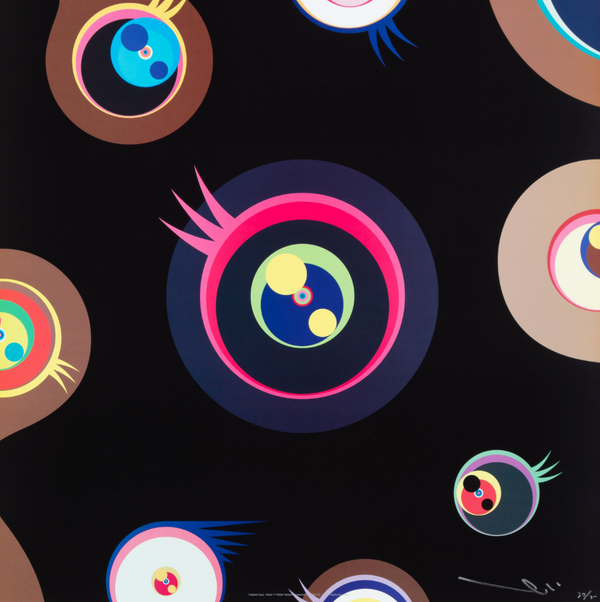 Jellyfish Eyes Black 1 Lithograph Print by Takashi Murakami TM/KK