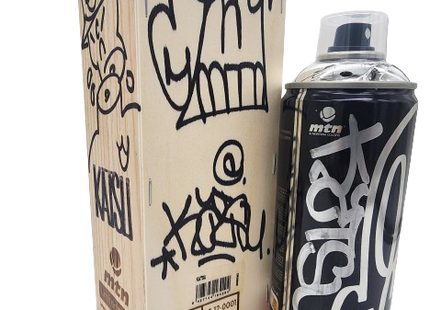 Katsu Tagged Signed Silver Chrome Spray Paint Can Artwork by Montana MTN