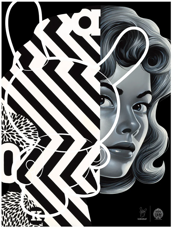Litografía monocromática del 20.º aniversario de Dunny, por Tristan Eaton