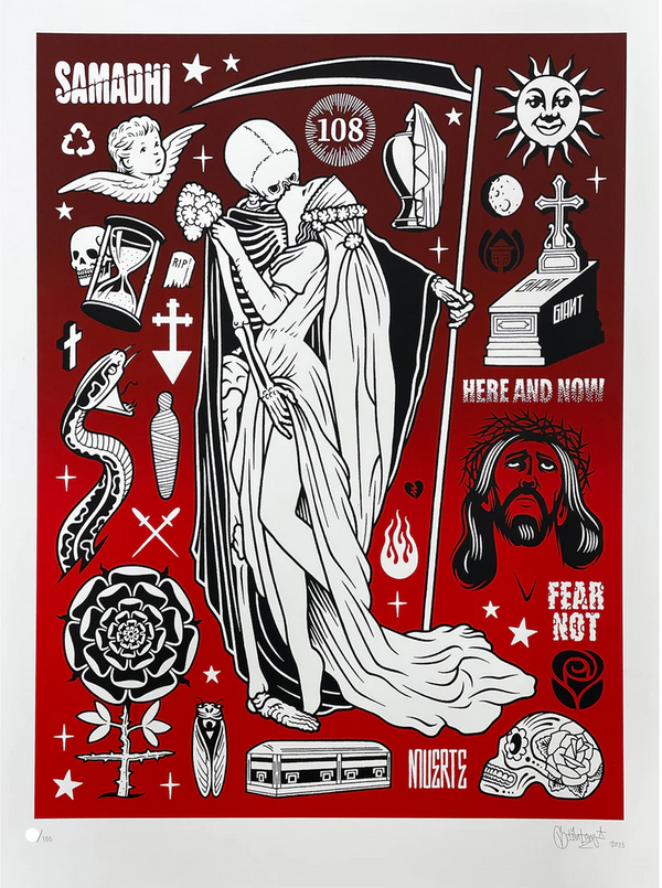 Kiss of Death Silkscreen Print by Mike Giant