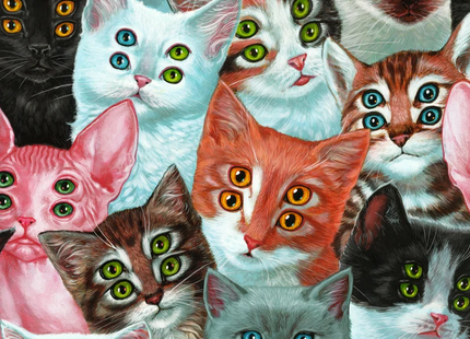 Kitty Kitty Party Party Archival Print by Casey Weldon