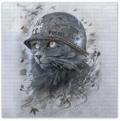 LA Cat Trooper Blotter Paper Archival Print by Brian Viveros