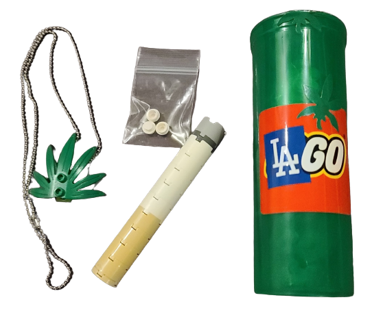 LAGO Dope Dealer Green Marijuana Cannabis Lego Art Sculpture Object by Pat Riot