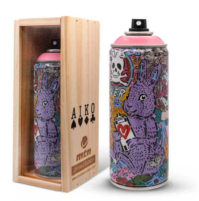Lady Aiko Tokyo Pink Spray Paint Can Artwork by Montana MTN