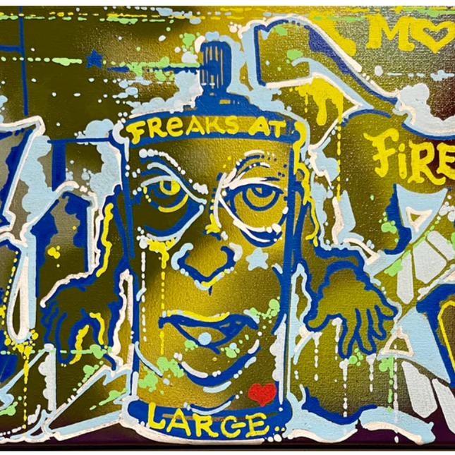 Large Fuzz #10 Original Spray Paint Painting by Fuzz One- Vincent Fedorchak