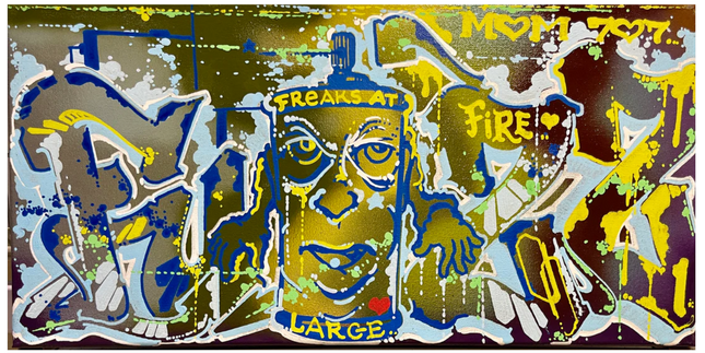 Large Fuzz #10 Original Spray Paint Painting by Fuzz One- Vincent Fedorchak