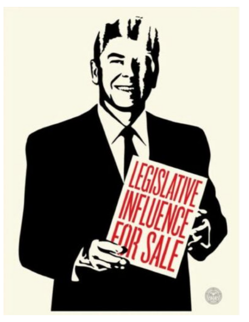 Legislative Influence For Sale AP Silkscreen Print by Shepard Fairey- OBEY