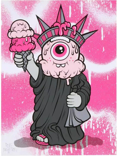 Liberty Pink Silkscreen Print by Buff Monster