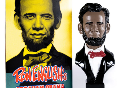 Escultura de vinilo de Lincoln Obama, 15.º presidente, Barrack, por Ron English
