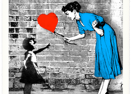 Love Catcher Blue Silkscreen Print by Mr Brainwash- Thierry Guetta