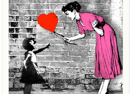 Love Catcher Pink Silkscreen Print by Mr Brainwash- Thierry Guetta