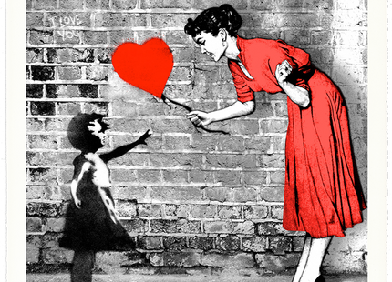 Love Catcher Red Silkscreen Print by Mr Brainwash- Thierry Guetta