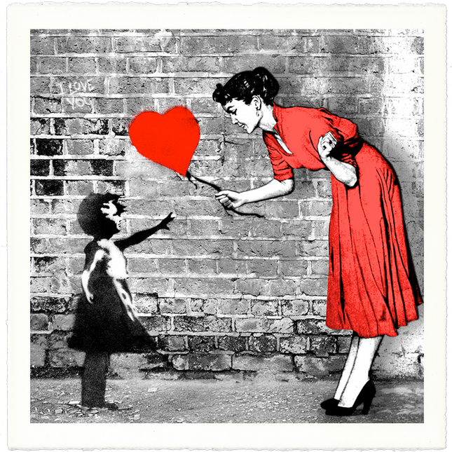 Love Catcher Red Silkscreen Print by Mr Brainwash- Thierry Guetta