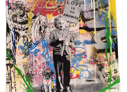 Love is the Answer Unique HPM Spray Paint Silkscreen by Mr Brainwash- Thierry Guetta