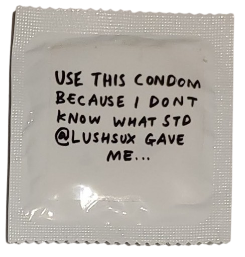 LushSux Condom White Art Object by LushSux