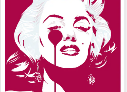 Marilyn Pure Joy Oxblood Silkscreen Print by Pure Evil