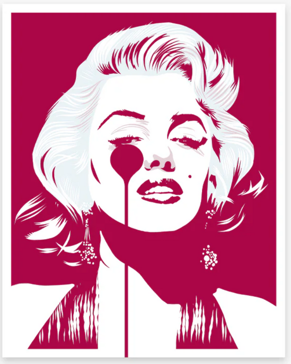 Sérigraphie Marilyn Pure Joy Oxblood par Pure Evil