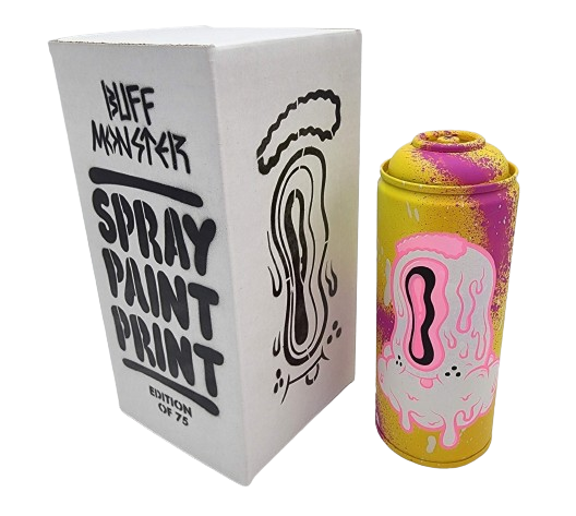 Melty Misfit Eye Drip- Pink/Yellow Spray Paint Can by Buff Monster