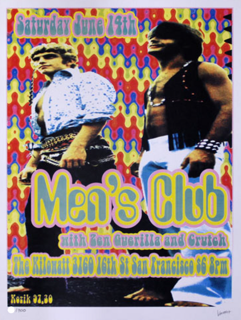 Mens Club Zen Guerilla Crutch 1997 San Francisco CA Silkscreen Print by Frank Kozik