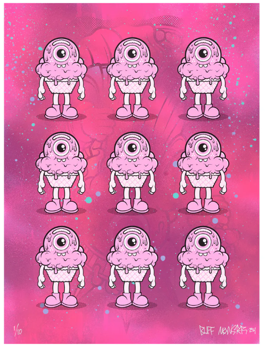 melty monsters Mister Melty Grid Silkscreen Print by Buff Monster – Sprayed Paint Art Collection
