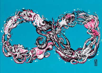 Mobius Teal PP Silkscreen Print by Lauren YS