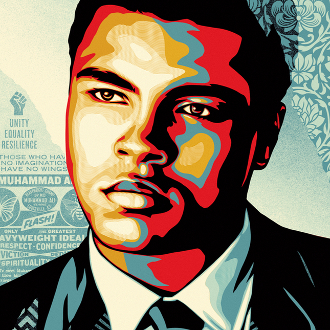 Muhammad Ali Heavyweight Ideals Silkscreen Print by Shepard Fairey- OBEY