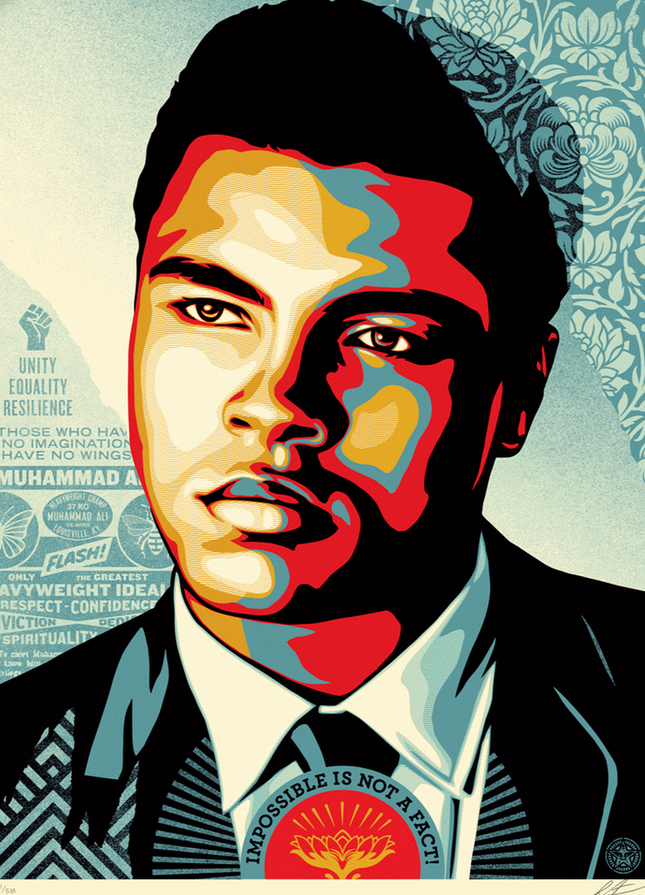 Muhammad Ali Heavyweight Ideals Silkscreen Print by Shepard Fairey- OBEY