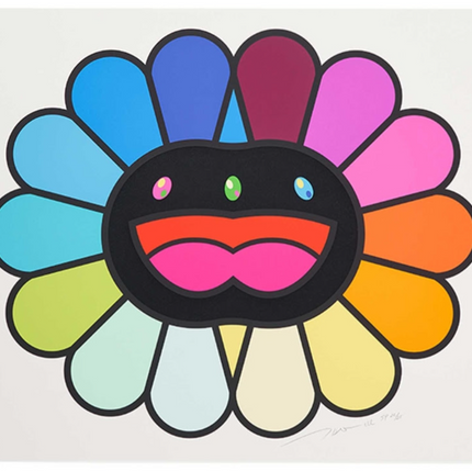 Multicolor Double Face Black SP Silkscreen Print by Takashi Murakami TM/KK