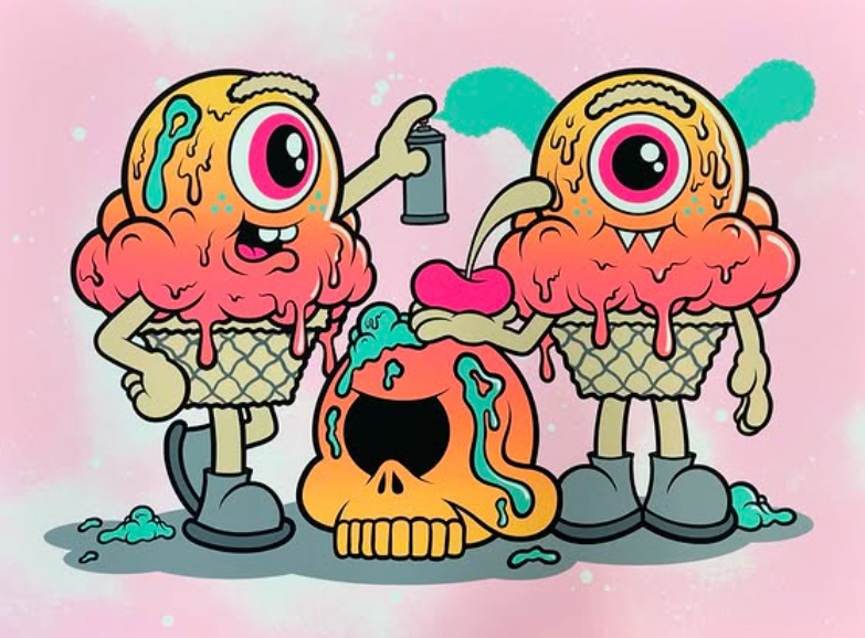 Never Not Melting Silkscreen Print by Buff Monster – Sprayed Paint Never Not Melting Silkscreen Print by Buff Monster – Sprayed Paint