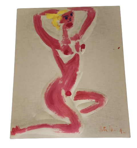 Nude Blonde Woman 93 Original Oil on Cloth Painting by Peter Keil