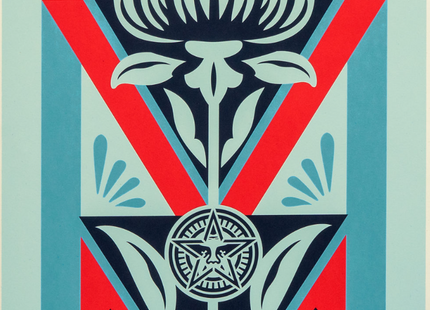 Obey Deco Flower Blue AP Silkscreen Print by Shepard Fairey- OBEY